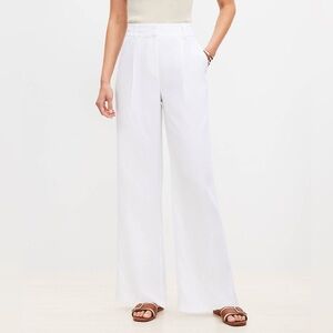 NWT Ann Taylor LOFT White Peyton Linen-Blend Trouser, size 4P